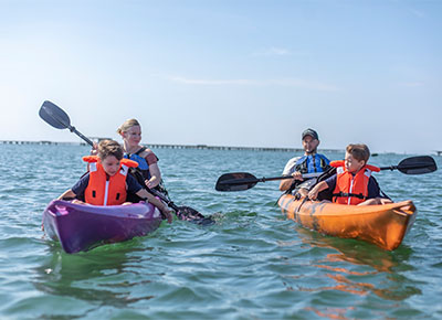 Actividades acuáticas en el delta del Ebro