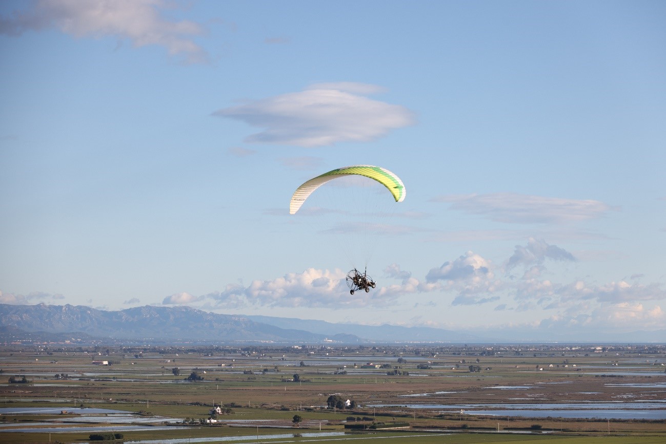 Vol amb paramotor al Delta de l'Ebre